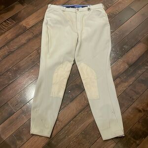 Ovation Riding Breeches Equestrian Tan Womens size 34 Knee patches Stretch
